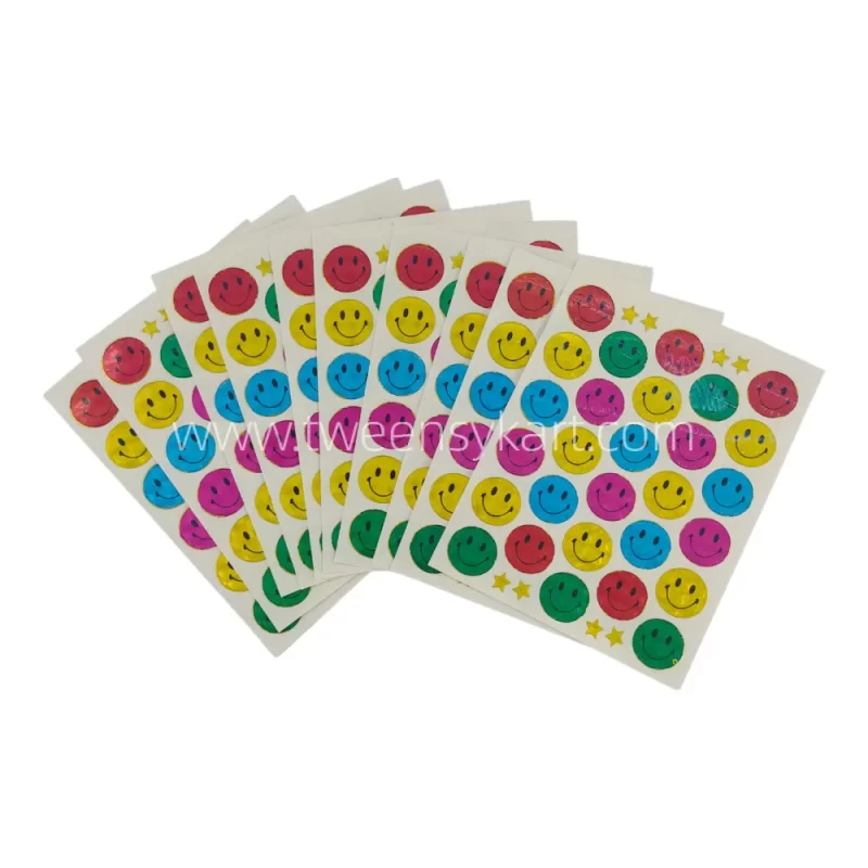 Mini Sparkle Colourful Smiley Stickers