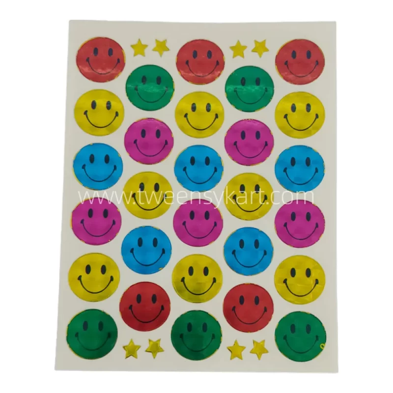 Mini Sparkle Colourful Smiley Stickers