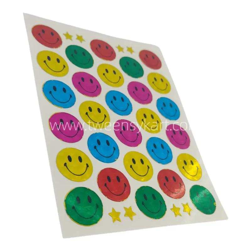 Mini Sparkle Colourful Smiley Stickers