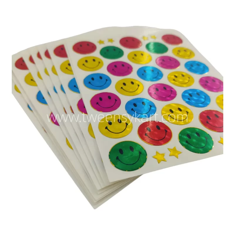 Mini Sparkle Colourful Smiley Stickers