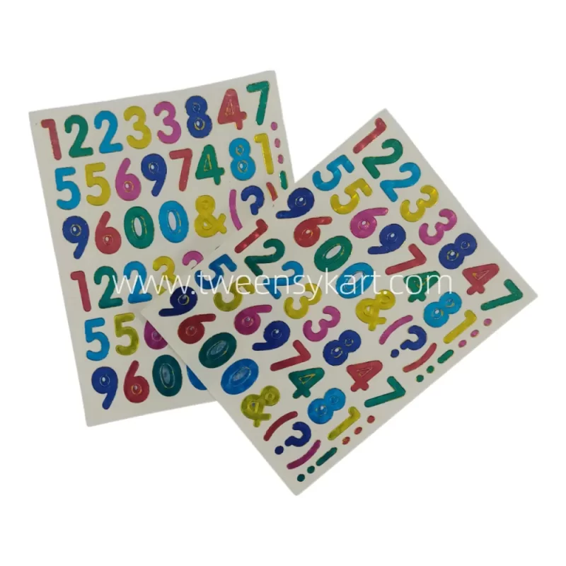 Mini Sparkle Colorful Number Stickers