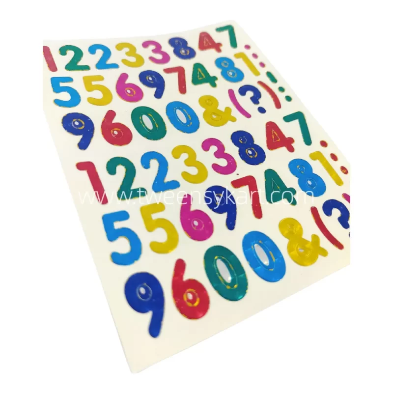 Mini Sparkle Colorful Number Stickers