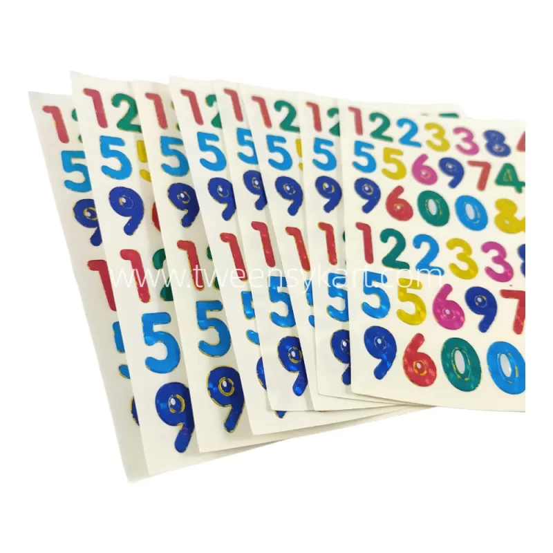 Mini Sparkle Colorful Number Stickers