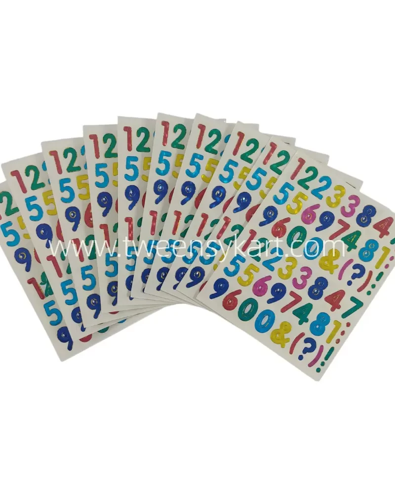 Mini Sparkle Colorful Number Stickers