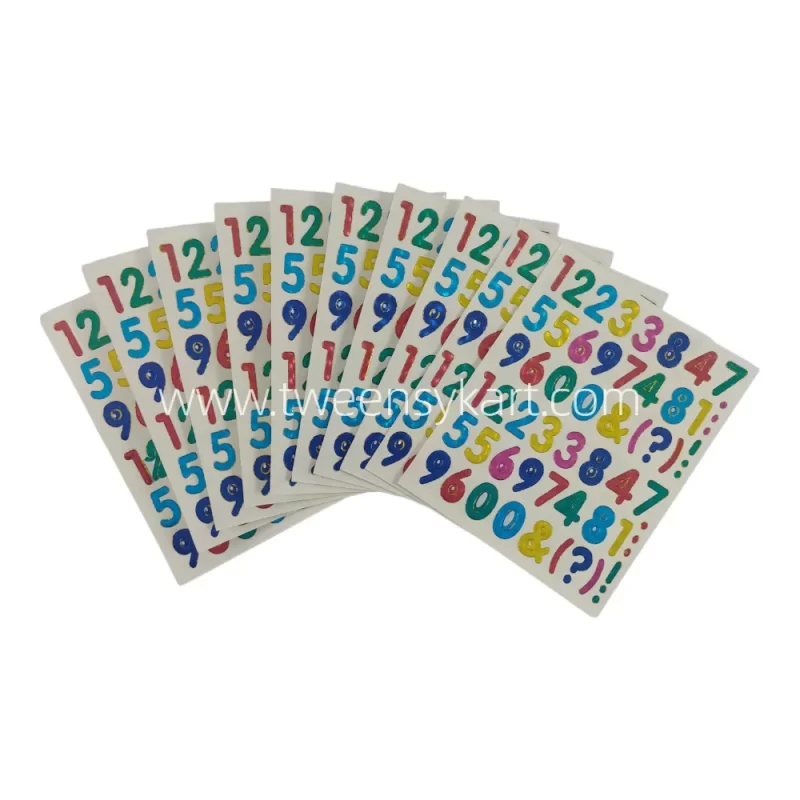 Mini Sparkle Colorful Number Stickers