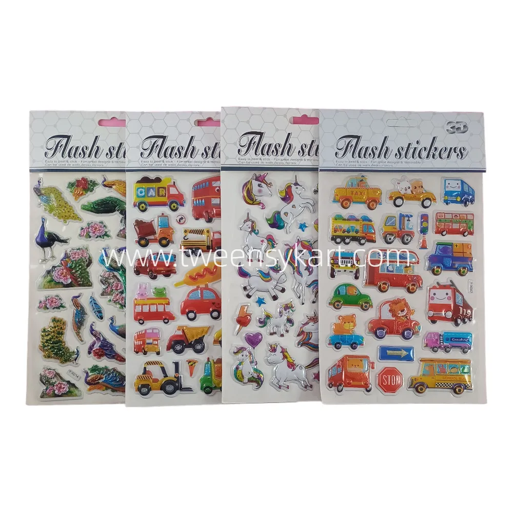 3D Flash Colourful Stickers