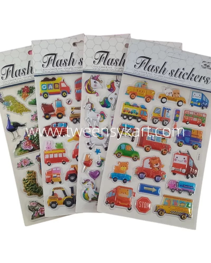 3D Flash Colourful Stickers