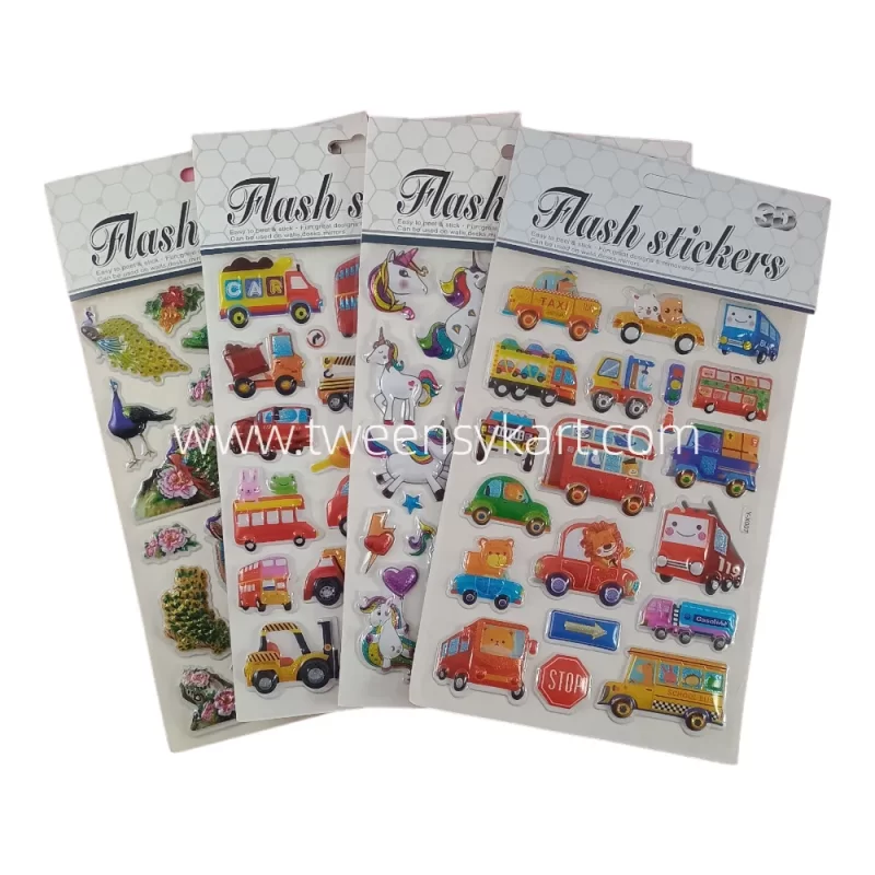 3D Flash Colourful Stickers