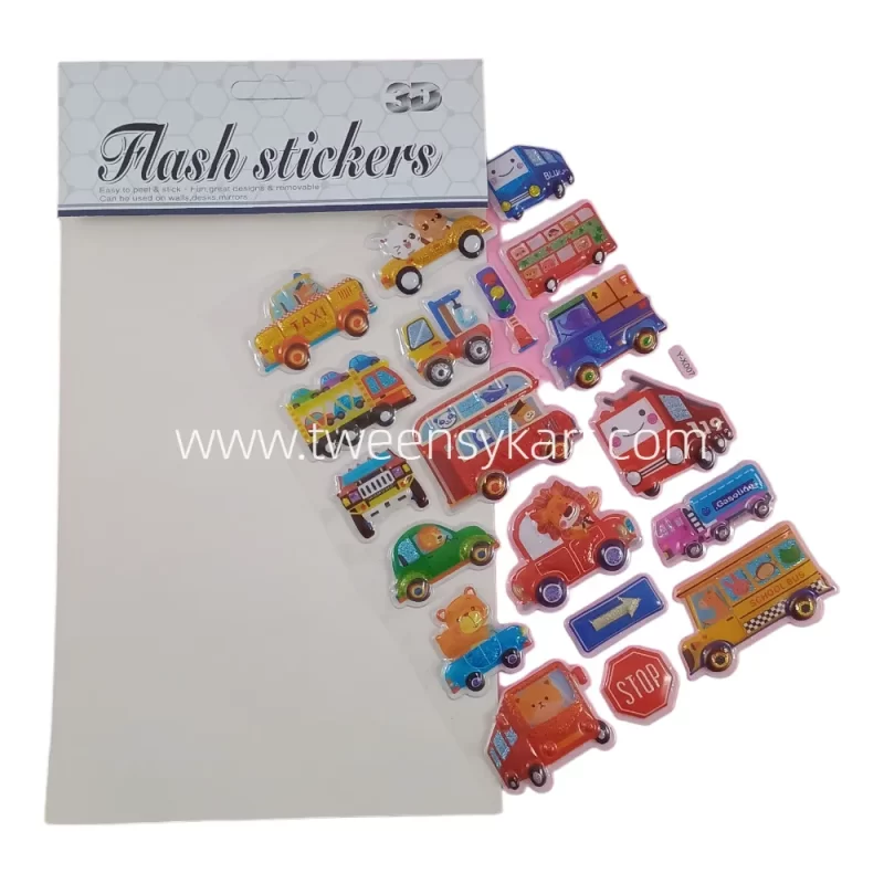 3D Flash Colourful Stickers