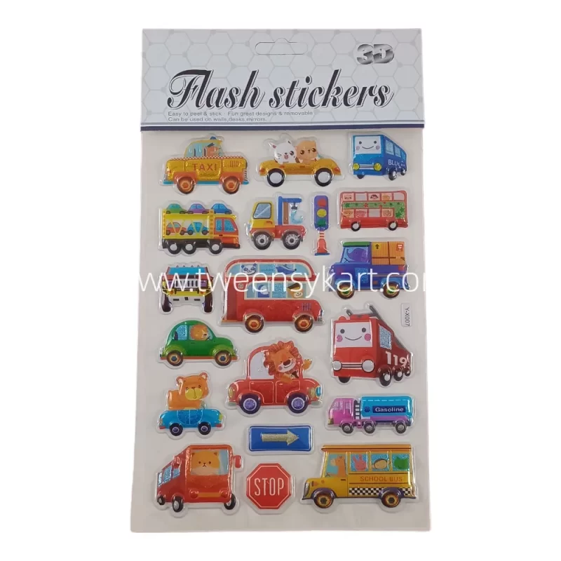 3D Flash Colourful Stickers