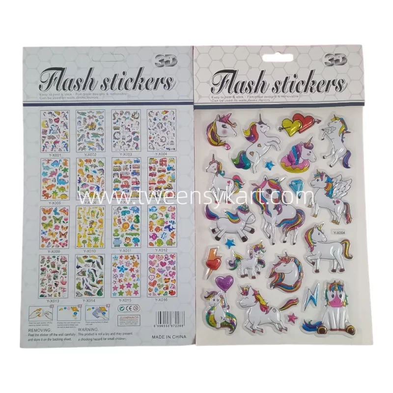 3D Flash Colourful Stickers