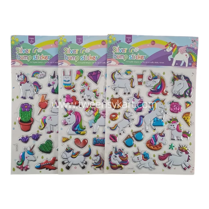 Silver Bump Colourful Stickers