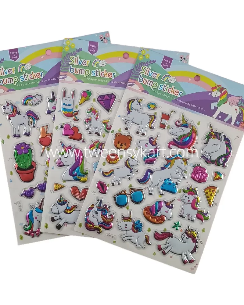 Silver Bump Colourful Stickers