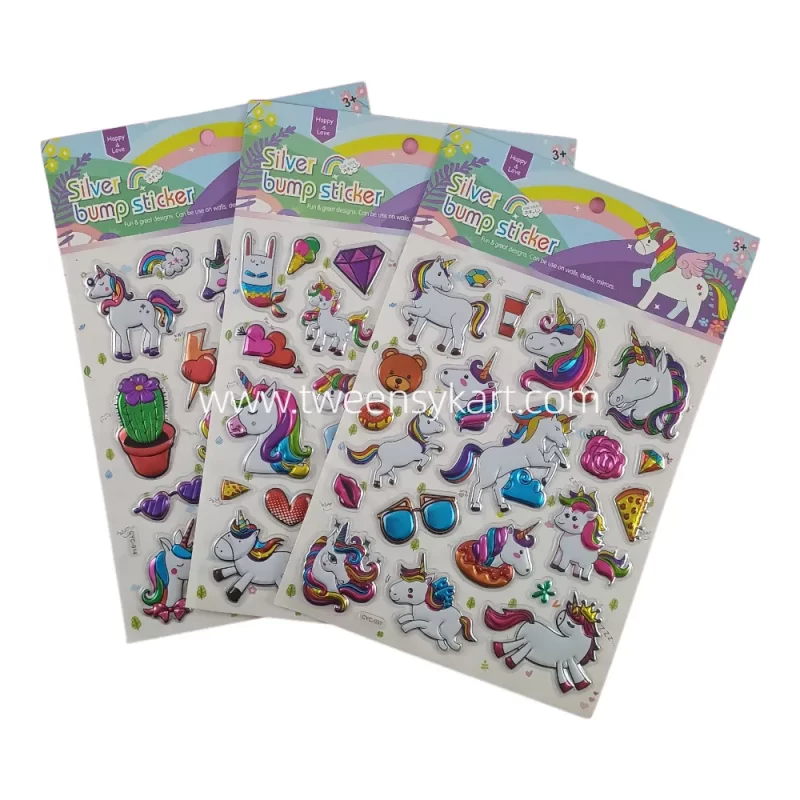 Silver Bump Colourful Stickers