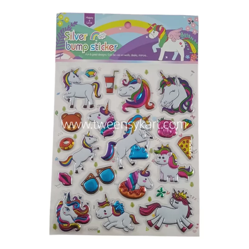 Silver Bump Colourful Stickers