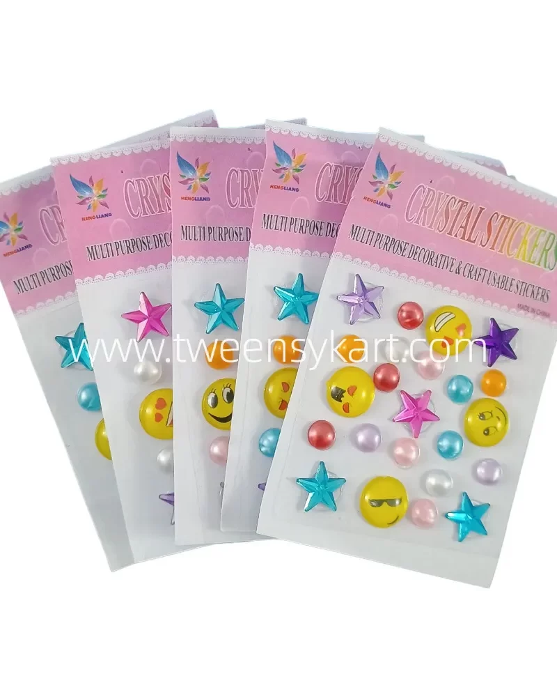 Multi Colour Smiley Star Pearls Stickers