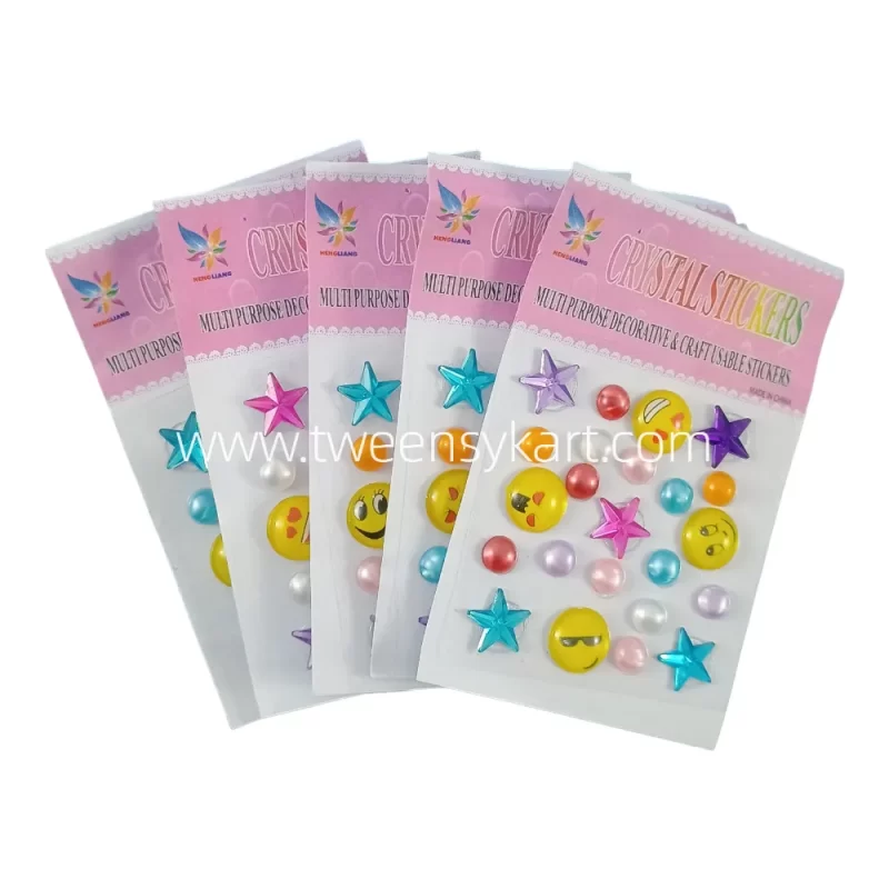 Multi Colour Smiley Star Pearls Stickers