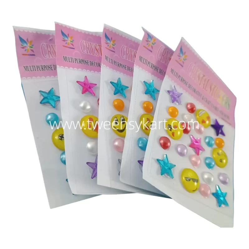 Multi Colour Smiley Star Pearls Stickers