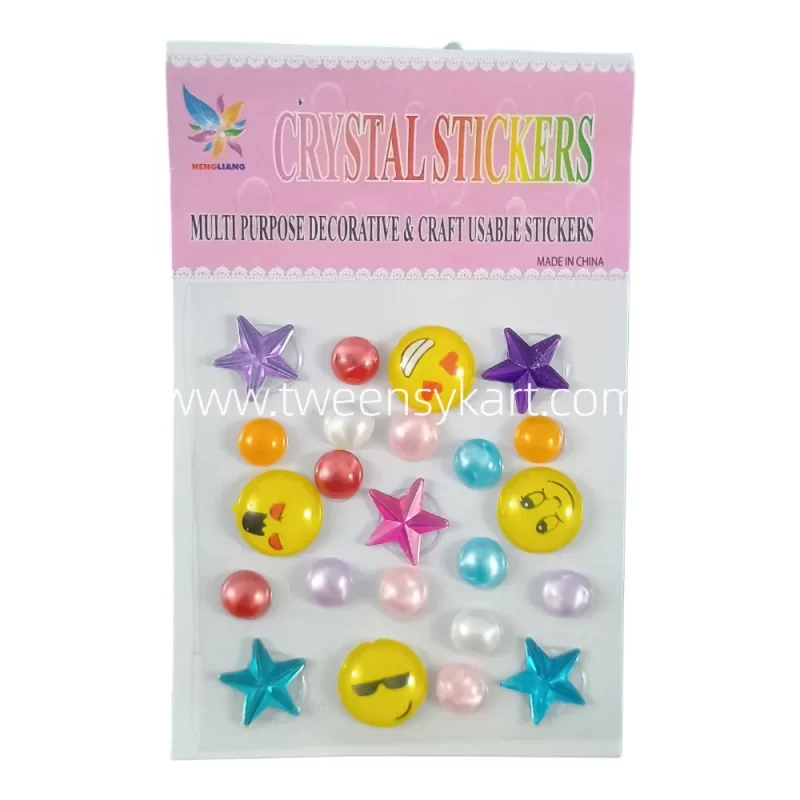 Multi Colour Smiley Star Pearls Stickers