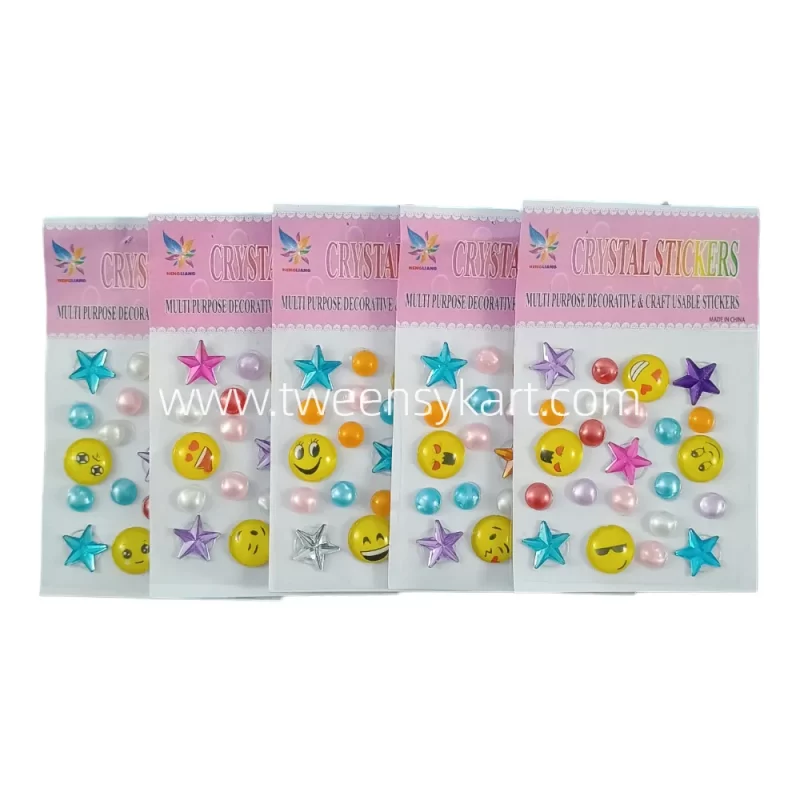 Multi Colour Smiley Star Pearls Stickers