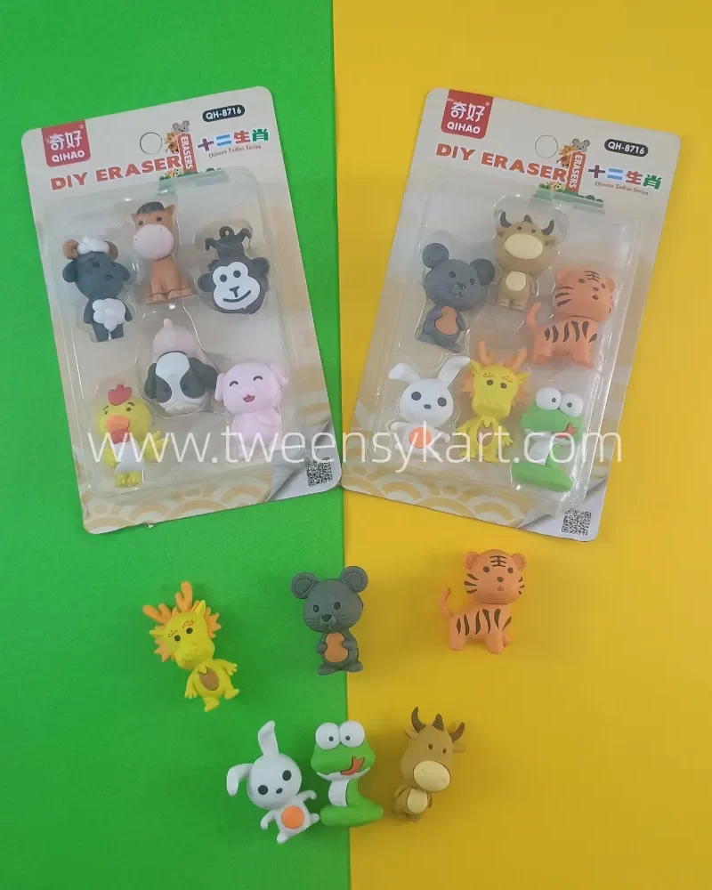 Cute Animal Shape Eraser kit