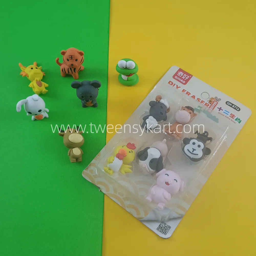 Cute Animal Shape Eraser kit