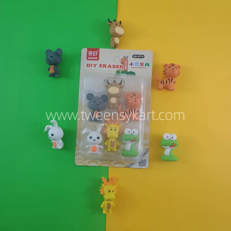 Cute Animal Shape Eraser kit