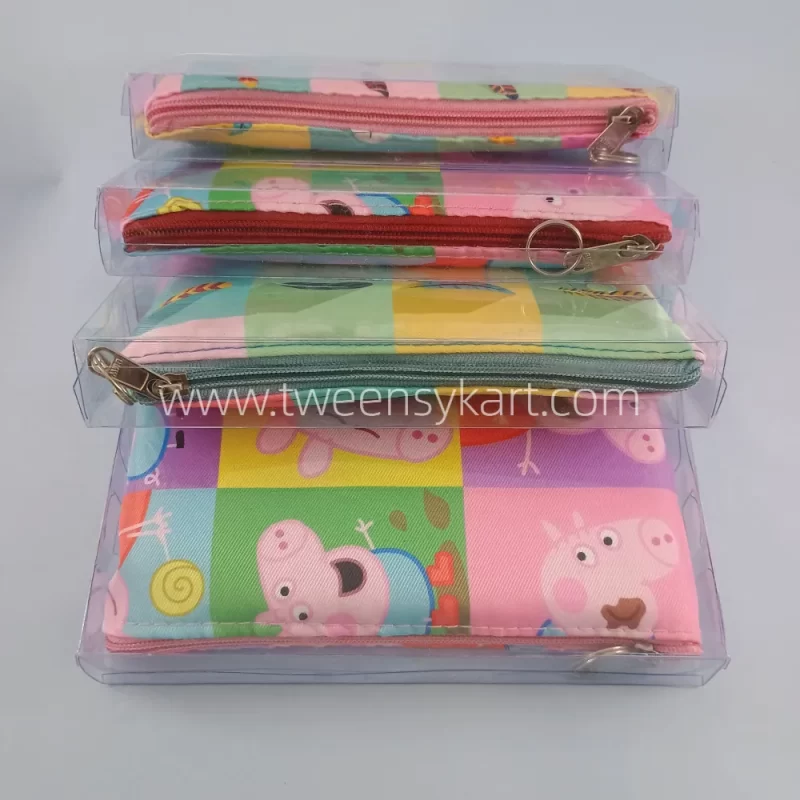 Printed Zipper Pencil Box With chain