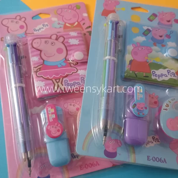 Flipkart.com | Neel 4Ps Peppa Pig Theme Return Gift Set for Kids Party  Favor Birthday Gift Set Peppa Pig Pencil Case Pouch for Boy 1Pencil, 1 Pen  & 1 Eraser for Kids