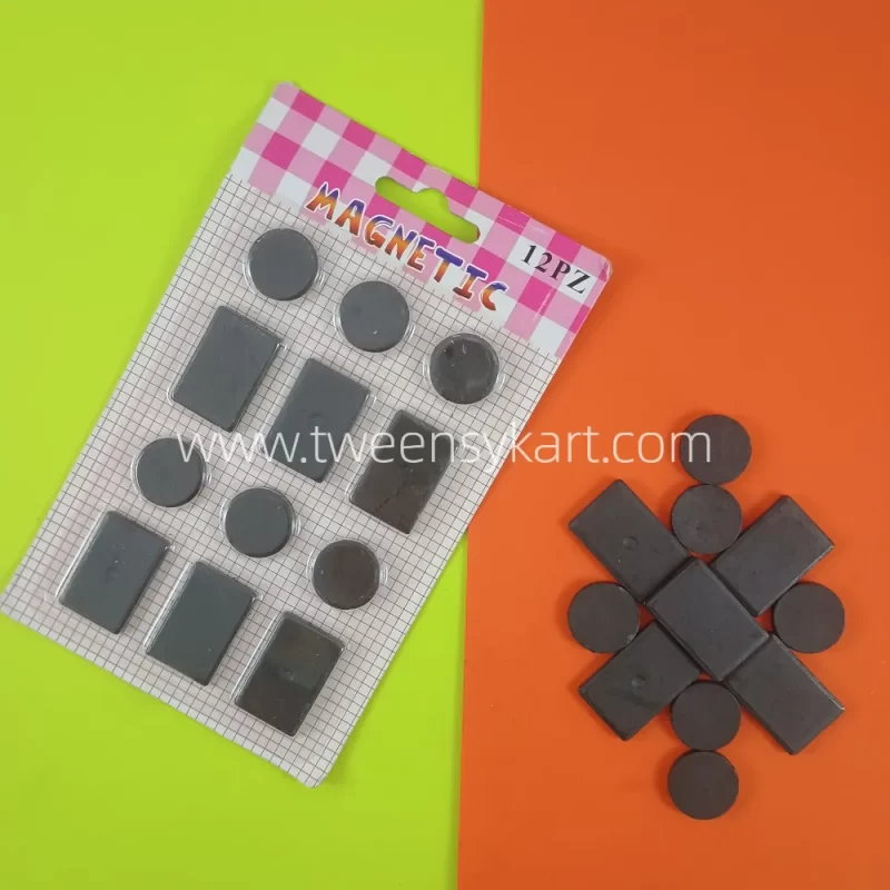 12 Pcs black Coin Magnetic Circle & Bar