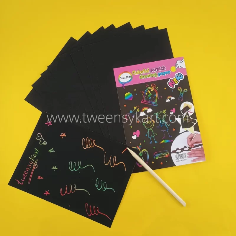 Colourful Scratch Drawing Paper With Stick