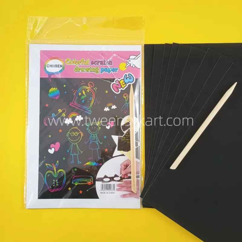 Colourful Scratch Drawing Paper With Stick