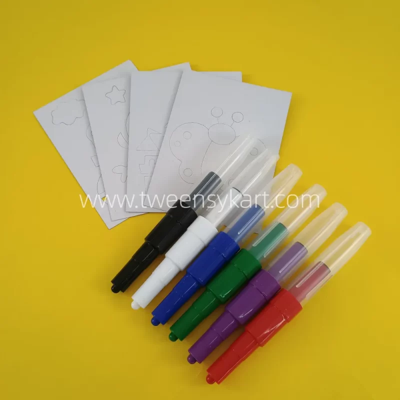 Blow Pens With Non Toxic Washable Colours With Free Stencil