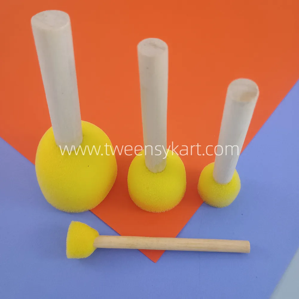 Yellow Sponge Dabbers With Wooden Stick To Hold