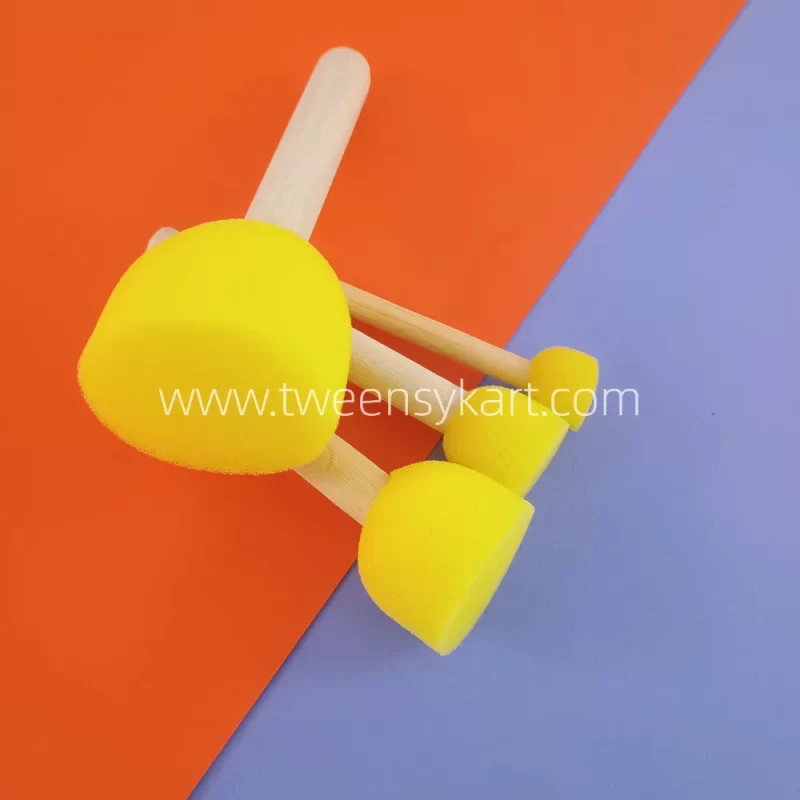 Yellow Sponge Dabbers With Wooden Stick To Hold