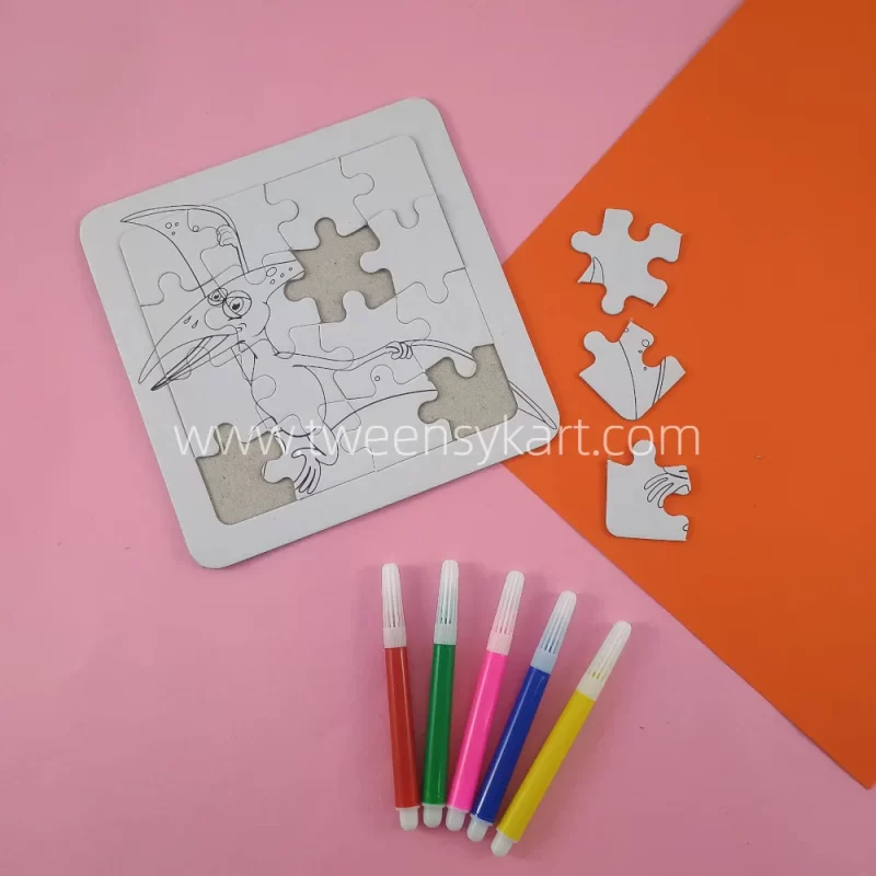 Jigsaw & Colouring Puzzle Cards With Mini Sketch Pens