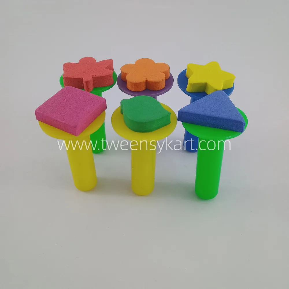 6 pcs Handle foam Stamps With Designer Prints