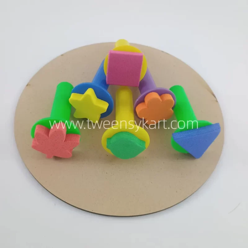 6 pcs Handle foam Stamps With Designer Prints