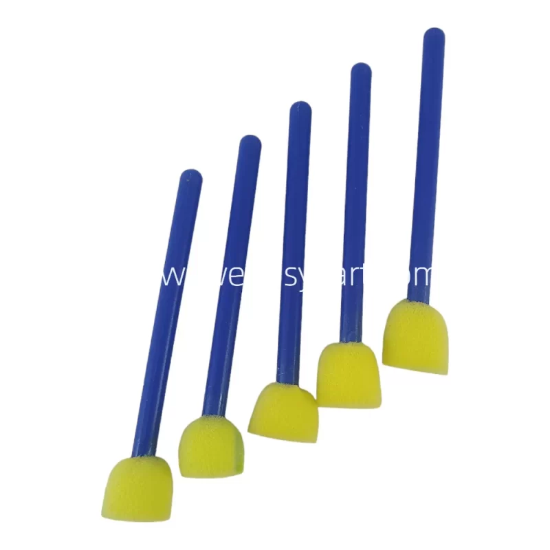 4 Pc Yellow Sponge Dabber With Blue Stick to Hold