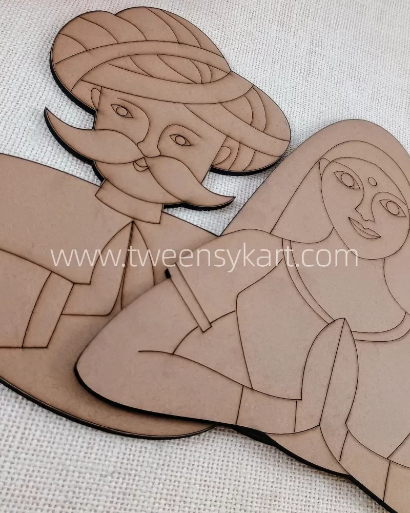 MDF Men & Woman Cutout For Painting & Decoration