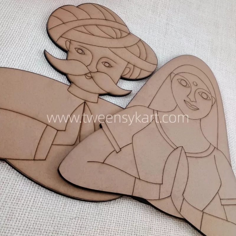 MDF Men & Woman Cutout For Painting & Decoration