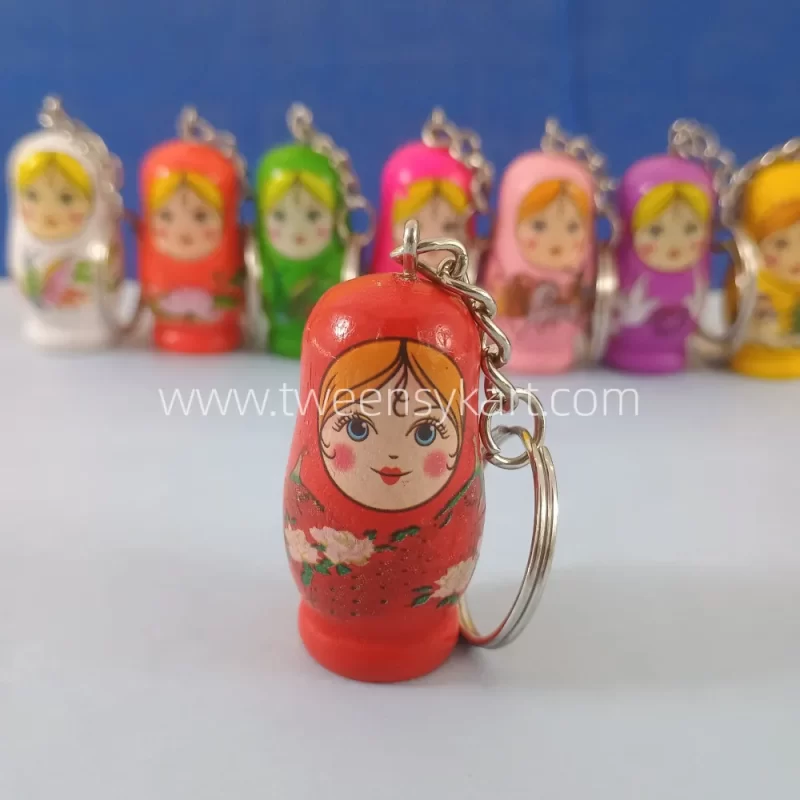 Printed Wooden Doll Keychain