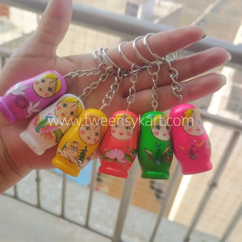 Printed Wooden Doll Keychain