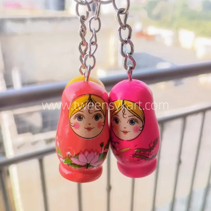 Printed Wooden Doll Keychain