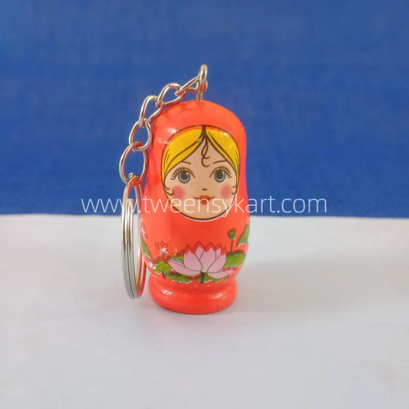 Printed Wooden Doll Keychain