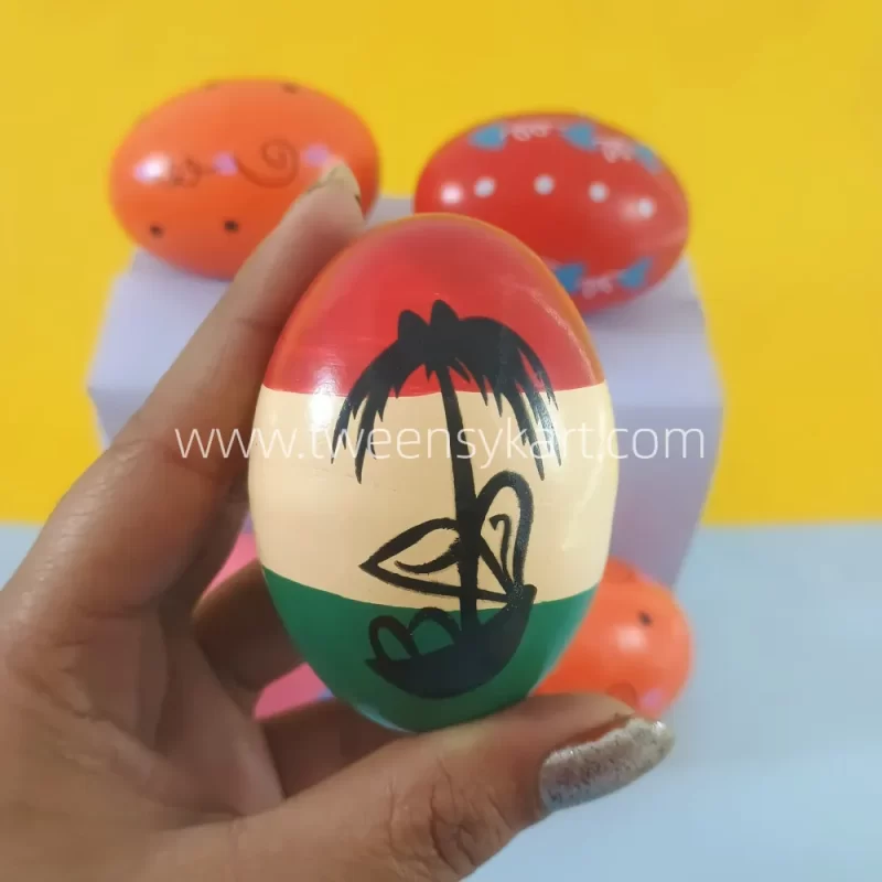 Printed Wooden Egg Rattles