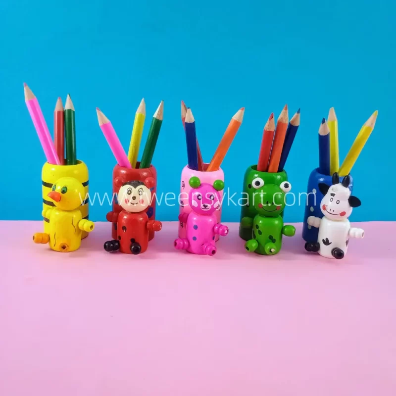 Animals Cute Pen Stand With Colour Pencil