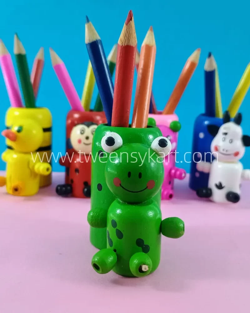 Animals Cute Pen Stand With Colour Pencil