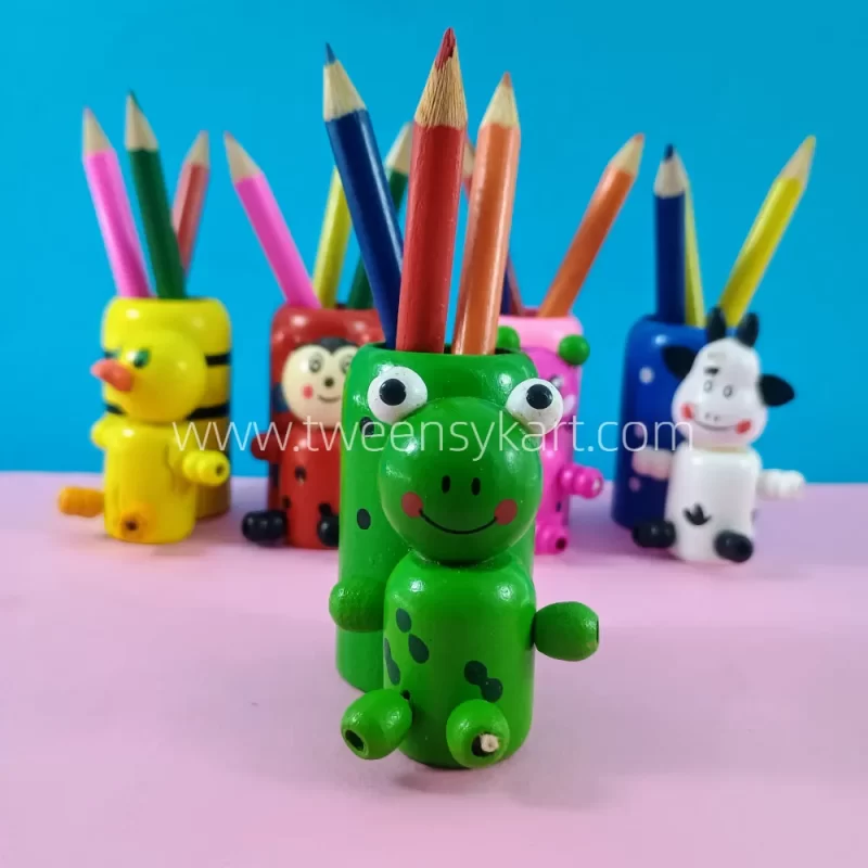 Animals Cute Pen Stand With Colour Pencil