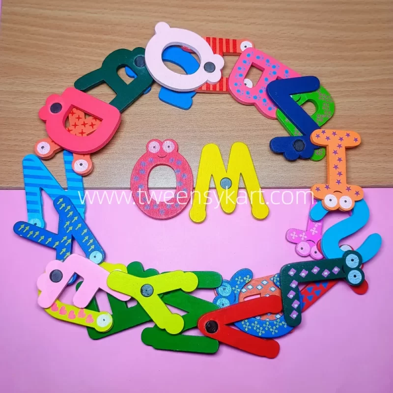 Magnetic Wooden Printed Learning Alphabets